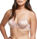 Maidenform Womens Comfort Devotion T-Shirt Bra, Underwire Bra, Full Coverage Bras for Women, Sheer Pale Pink/Deep Mauve, 34B