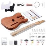 Leo Jaymz DIY TL Style Electric Guitar Kits with Mahogany Body and Maple Neck - Maple Fingerboard and All Components Included（TL LJ Headstock）