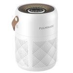 FULMINARE Air Purifiers, H13 HEPA Air Purifiers with 360° Air Inlet, 3 Speeds, Auto Air Quality Monitoring, Removes Dust, Smoke - Portable Small Low Noise for Bedroom, Pet, Office，Home (White)