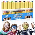 Focenat 24 Colors Face Paint Crayons Kit, Non-Toxic Face Painting Kit for kids, Professional Kids Face Paint Kit Halloween Face paint Makeup Body Paint for Carnival Cosplay Parties Festivals Children