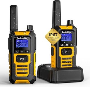 Radioddity HD-1 IP67 Heavy Duty Walkie Talkies PMR446, Waterproof Dustproof Shockproof Long Range Two Way Radio with One-Key Group Call, Vibrate Alert, SOS, Dual PTT, Base & USB-C Charing, 2 Packs