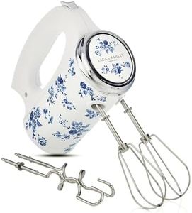 Laura Ashley China Rose 300W Kitchen Hand Mixer Electric Whisk for Baking with 5 Variable Speeds. Easy to Clean Hand Held Cake Mixer with Beaters