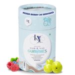 INYU Healthy Hair & Nail Gummies for Women & Men | 30 Days Pack | Tasty hair supplement | with Biotin, Amla & Grapeseed Extract | Reduces Hair Fall & Strengthens Nails | Hair growth | Biotin Gummies