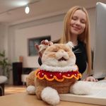 Chongker 24.8" Interactive Robot Cat Plush Realistic Stuffed Animals, Companion Robotic Cat with Meow Purring Heartbeat, Eye Mouth Ear Movement, Kitten Electronic Kitty Toy for Seniors