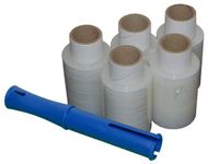 45 Rolls Clear Standard Core Mini Hand Pallet Stretch Wrap Cling Film With Free Dispenser 100mm x 150m x 17mu