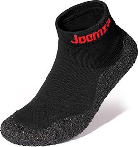 Joomra Womens Mens Minimalist Barefoot Sock Shoes | Zero Drop | ECO Vegan | Multi-Purpose & Ultra-Portable Water Footwear, All Black, 9 Women/8 Men