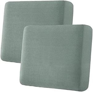 H.VERSAILTEX Super Stretch Individual Seat Cushion Covers Sofa Covers Couch Cushion Covers Slipcover Sets Thick Jacquard Textured Twill Fabric (2 Piece Large Sofa Cushion Covers, Sage)