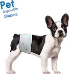 ScratchMe Disposable Male Dog Diaper, Super Absorbent and Leak-Proof Fit, Excitable Urination or Incontinence, 40 Count, Small, White