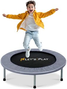 LET'S PLAY® Imported Trampoline Jumping Trainer for Kids and Adult 36 INCH, Rebounder Trampoline with Metal Springs and Padding for Indoor and Outdoor 36/38/40/45/48/55 Inch Sizes (Silver)