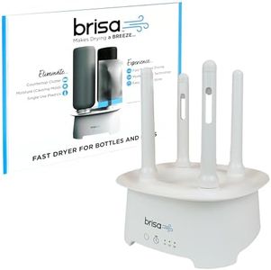Bottle Drying Rack by Brisa - Powered Drying Rack for Bottle, Reusables and Containers - Bottle Dryer with Hot Air Drying Technology - Home Essentials Drying Rack Kitchen Tool-White