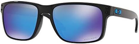 Oakley Men's Oo9102 Holbrook Square Sunglasses, Polished Black/Prizm Sapphire, 57 mm