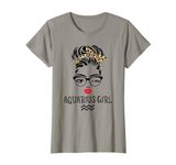 Aquarius Girl Wink Eye Woman Face Wink Eyes Lady Birthday T-Shirt