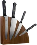 Messermeister Custom 5-Piece Magnet Block Set - Includes Chef’s, Scalloped Offset, Utility & Paring Knife + Magnet Block