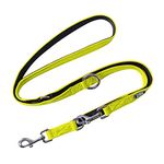 DDOXX Airmesh Dog Lead - 2m, 3-way Adjustable Dog Training Lead Dogs - XS (Yellow), puppy collar and lead sets