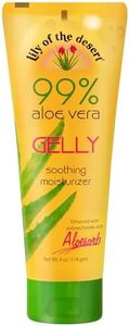 Lily Of The Desert Gelly Moisturizer - 99% Organic Aloe Vera Gel for Skin, After Sun Care with Aloe, Vitamin E Oil, and Vitamin C for Sunburn Relief, 4 Fl Oz