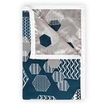 Divine Casa Premium-Feel Reversible Double Bed Dohar | Soft 120 GSM Microfiber AC Blanket | Size 220 x 205 cm | Geometric | Midnight Grey
