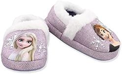 Disney Frozen 2 Elsa Anna Girls Toddler Plush A-Line Slippers (Purple, 13-1 M US Little Kid)