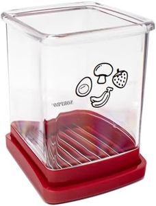 Norpro Speed Slicer with Push Plate, Fruit Slicer, Strawberry Slicer, Red, 4.25'' x 3'' x 3''