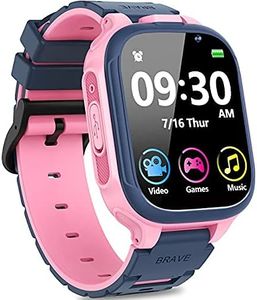 YOTOCOOL Smart Watch for Kids with 14 Game Dual Camera Video Recording Music Player Smartwatch Boys Girls Electronic Learning Toys 1.54" IPS Touch Screen 12/24 hr Games Watch Child Birthday Gift (Pink)