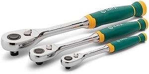 SATA 3 Piece 1/4", 3/8" & 1/2" Drive 72 Tooth Ratchet Set with Dual Material Grip - ST14901G