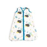 Ooka Baby Cotton Muslin Sleep Sack (Pack of 1) | Double Layered Baby Sleeping Bag with Hedgehog Print | Super Soft Muslin | ((Yellow & Blue) Large.