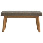 Global Vision Company Scandinavian Design Bench with Tweed Top, Wood, Natural Oak/Ish Finish, 100x35x48 cm