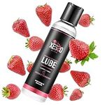 XESSO Water-Based Lube 118mL Fresh Strawberry Flavored, Hypoallergenic for Men Women Couples, Natural Slippery Massage Gel, Made in USA & Discreet Package