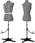 JKCrafts Adjustable Dress Form Mannequin - Size 8-14 Grey, Female, 8 Parts 13 Dials - Sewing Mannequin - Dressmaker Mannequin Dummy Model - Dress Forms for Sewing - Adjustable Mannequin for Sewing