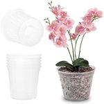 Paifeancodill Plastic Planters Pots, 6 Pcs Clear Plastic Orchid Pots with Holes, Clear Plastic Planters, Flower Pots, Plant Pots with Drainage Holes, Breathable Slotted Plant Pot for Small Plants