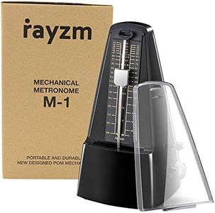 Rayzm metrónomo mecánico con alta precisión para toda clase de instrumentos (piano/batería/violín/guitarra/bajo e instrumentos de viento). Chasquido audible y timbre de campana