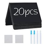 20 Pack Mini Chalkboard Signs, 4"x3