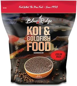 Blue Ridge Koi Fish Food 5lb - Koi Food 3/16” Color Rich Formula Goldfish Food, Premium Fish Food for Ponds, Ponds Fish Food, Koi Food Fall and Winter Fish Food, Floating Pond Pellets Fish Food