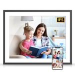 32GB 17-Inch Digital Picture Frame, Auto Rotate Dual WiFi Digital Photo Frame, Full Function, Sharing Photos and Videos via App or Email Instantly, Unlimited Cloud Storage, Wall Mounted Digital Frame