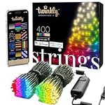 Twinkly Strings App-Controlled LED Christmas Lights 400 RGB+W (16 Million Colors + White) 105 ft. Green Wire. Indoor/Outdoor Smart Lighting Decoration