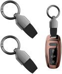 2 PCS Car Key Chain Clip Black Zinc Alloy Buckle Key Chain Detachable Key Ring Fob Accessory High-End Light Luxury Keychain Ring Stylish and Durable Leather Keychain Key Fob Keychain for Men and Women
