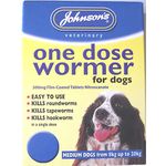 OnlineDiscountStore Medium upto 20 kg - Johnsons One Dose Easy Wormer Tablet Worming Dogs Dewomer