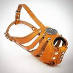 Bestia Maximus Basket Muzzle. Studded design. 100% genuine leather