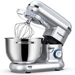 Stand Mixer, Vospeed Food Mixer Dough Blender, 6.2L 1500W Electric Cake Mixer with Bowl, Beater, Hook, Whisk, Egg Separator & Silicone Spatula, Dishwasher Safe (Silver)