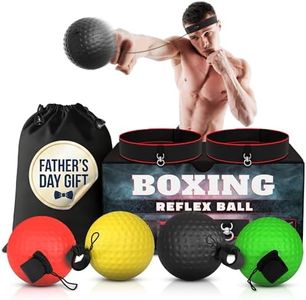 BURIUS Boxing Reflex Ball Set with 4 Difficulty Balls & 2 Adjustable Headbands – Reaction Ball Training Kit for Adults, Improves Speed, Focus & Coordination, Great Gift for Men, Boxers & Fitness Fans