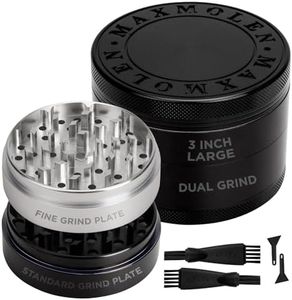 Dual Purpose 3" Inch Large Spice Dual Grinder, Including Fine Grind Plate & Medium Standard Grind Plate