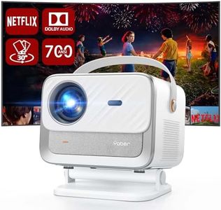 【Official Neflix & Dolby Audio】 Projector with WiFi6 & Bluetooth 5.2, YABER 700ANSI Native 1080P Portable Movie Projector, 20W Speakers, Auto Focus & Keystone Theater Smart Outdoor Projector with Apps