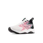 New Balance Kid's Rave Run V2 Lace-Up Running Shoe, White/Real Pink/Black, 7 XW Big Kid