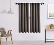 Amazon Brand - Solimo Room Darkening Solid Blackout Window Curtain, 5 Feet, Set Of 2 (Brown), Opaque