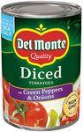 Del Monte Canned Diced Tomatoes with Green Peppers and Onions, 14.5 Ounce (Pack of 12)