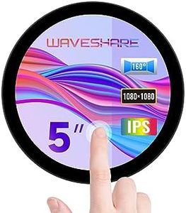 Waveshare 5inch HDMI Circular Touch Display, 1080×1080 Resolution, IPS, Compatible with Raspberry Pi 4B/3B+/3B etc., Support Jetson Nano/PC