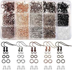 TOAOB 150pcs Hypoallergenic Earring Hooks Mixed Colors Ear Wire Hooks Earring Making Kit with 1000pcs Open Jump Rings 200pcs Earring Backs for Jewelry Making Findings