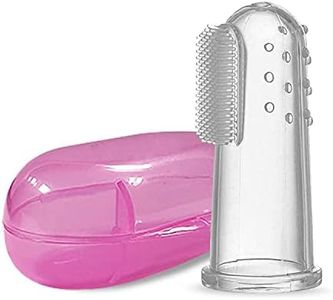 LuvLap Baby Silicone Finger Toothbrush with case for Easy Cleaning, Massaging, and Soothing Gums, Oral Hygiene