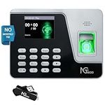 NGTeco Clock in Machine for Employees Small Business, Fingerprint and PIN Biometric Time Clock, Office Punch Clock, with USB Drive (0 Monthly Fees) NG-AS10