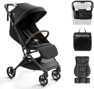 MAMAZING Lightweight Baby Travel Stroller with Organizer & Cushion–Mom’s Choice Gold Award Winner, Compact & Airplane-Friendly, One-Handed Folding Design, 11.6 lbs, Perfect for Toddlers, Jet