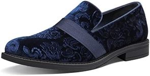 Bruno Marc Men's SBOX227M Dress Tuxedo Shoes Slip-on Classic Wedding Loafers,Blue,Size 6.5